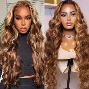 Julia Hair $99 Get 20 Inches Affordable Honey Blonde Highlights 13x5 T Part Lace Wig Body Wave Transparent Lace Human Hair Wigs Flash Sale 