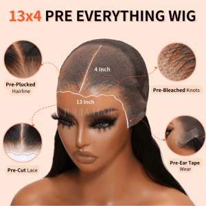 Julia Hair 13x4 Normal Lace / Ear to Ear Full Frontal Pre Everyhting Glueless Wig Pre Bleached Invisible Knots Wear Go Wig Flash Sale